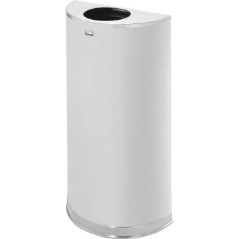 Image for Rubbermaid 12 Gal Silver Steel Half-round Open Top Waste Can W/ Rigid Liner from HD Supply