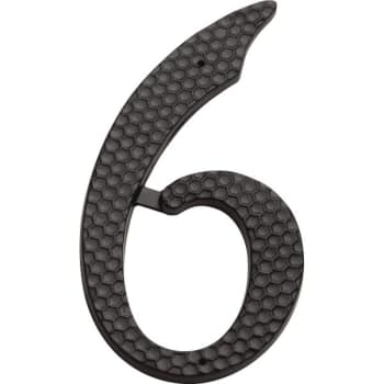 4" Black Number 6, Package Of 2
