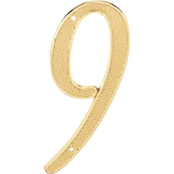 Image for 4" Brass Number 9, Package Of 2 from HD Supply