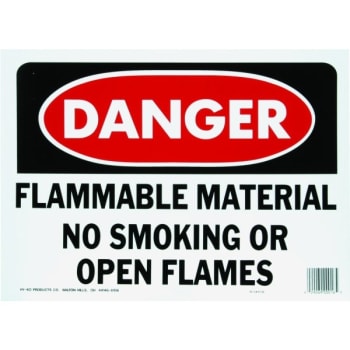Image for Hy-Ko "danger Flammable Material No Smoking" Sign, Polyethylene, 14 X 10" from HD Supply