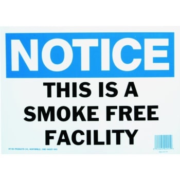 Image for HY-KO "Notice This Is A Smoke Free Facility" Sign, Polyethylene, 14 x 10" from HD Supply
