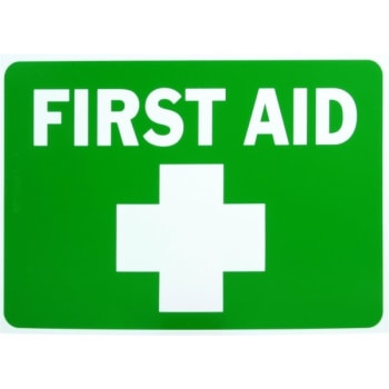 Image for Hy-Ko "first Aid" Sign, Green/white, Polyethylene, 14 X 10" from HD Supply