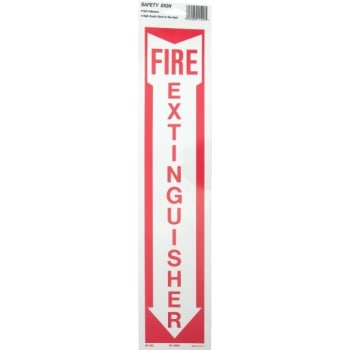 HY-KO "Fire Extinguisher" Vertical Safety Sign, Photoluminescent Vinyl, 4 x 18"