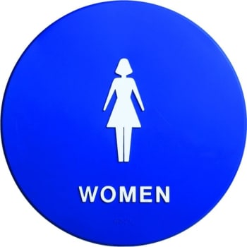 Image for HY-KO Braille "Women" Restroom Sign, ADA, Round, Self-Adhesive Plastic, 12 x 12" from HD Supply