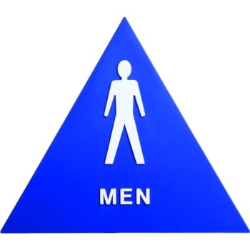 Image for HY-KO Braille "Men" Triangle Restroom Sign, ADA, Self-Adhesive Plastic, 12 x 12" from HD Supply