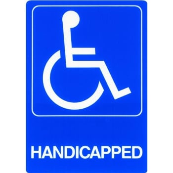 Image for HY-KO "HANDICAPPED" Sign, Self-Adhesive Plastic, 5 x 7" from HD Supply
