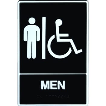 Image for HY-KO Braille "Men/Wheelchair" Sign, Self-Adhesive Plastic, ADA, 7 x 11" from HD Supply