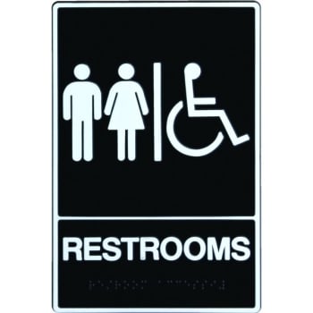 Image for HY-KO Braille "Restrooms/Wheelchair" Sign, Self-Adhesive Plastic, ADA, 7 x 11" from HD Supply