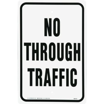Image for HY-KO "No Through Traffic" Sign, Aluminum, 12 x 18" from HD Supply