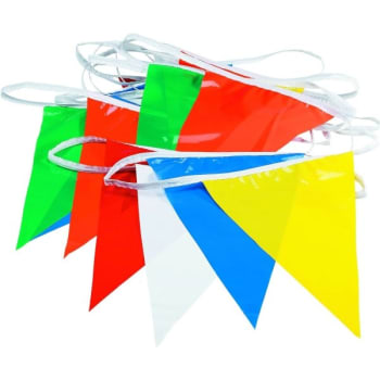 Image for HY-KO 50' Multicolored Polyethylene Pennant Flags, 12 x 18" Pennant from HD Supply