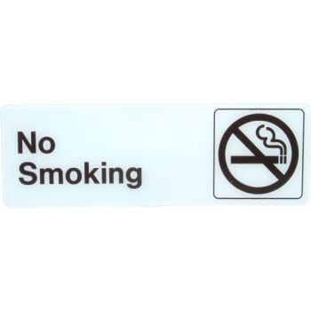 HY-KO "NO SMOKING" Sign, Self-Adhesive Plastic, 9 x 3"