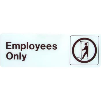 HY-KO "Employees Only" Sign, Self-Adhesive Plastic, 9 x 3"