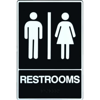 Image for Hy-Ko Braille "restrooms" Sign, Ada, Self-Adhesive Plastic, 7 X 11" from HD Supply