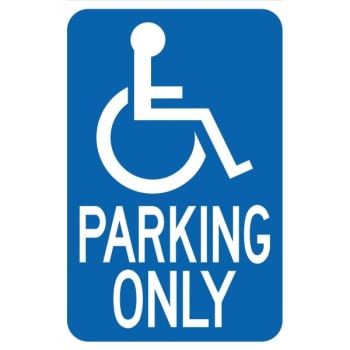 HY-KO "HANDICAPPED Parking" Sign, 18 x 12", Aluminum