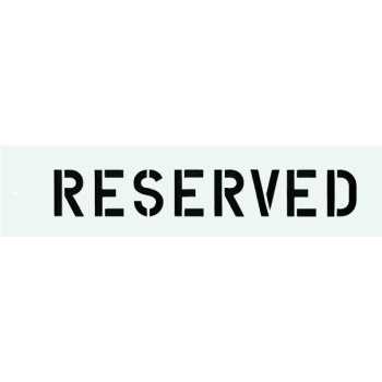 Image for HY-KO "RESERVED" Parking Lot Stencil, 3" Letters, Re-Usable Plastic, 24 x 5" from HD Supply