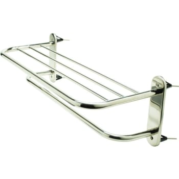 Wingits Polished Stainless Steel Towel Shelf and Bar 24" Exposed Mount