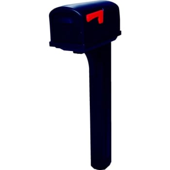 Gibraltar Mailboxes Classic Plastic Mailbox and Post Combo in Black