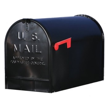 Gibraltar Mailboxes Jumbo Size Galvanized Steel Post Mount Mailbox In Black