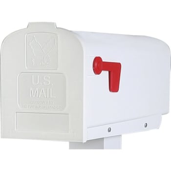 Gibraltar Mailboxes Deluxe Polybox Post Mount Mailbox in White