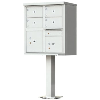 Image for Florence Mfg Vital™ Cluster Box Unit 4 Large Mailboxes + 2 Parcel Lockers, Silver from HD Supply