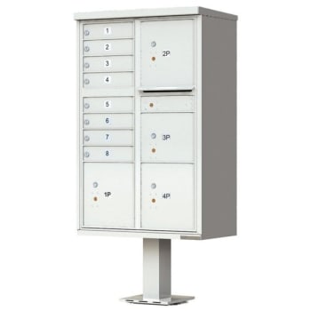 Florence Mfg Vital™ Cluster Box Unit, 8 Mailboxes - 4 Parcel Lockers, Aluminum