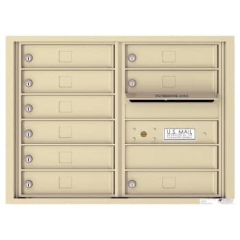 Florence Mfg Versatile 4c Mailbox, 6 High Suite, 9 Mailboxes, 1 Outgoing, Beige