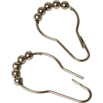 Chrome Roller Curtain Rings, Package Of 12