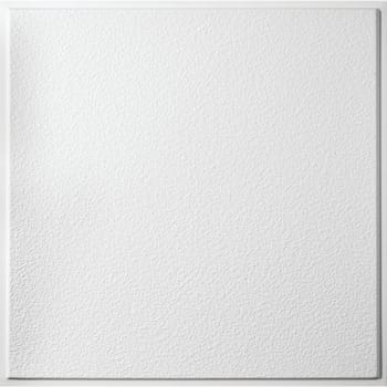 Genesis 2ft x 2ft Stucco Pro Revealed Edge White Lay In Ceiling Tile, 12/Carton