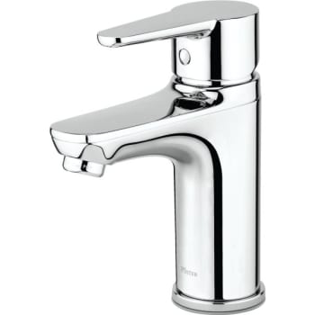 Pfister® Pfirst Modern Single Handle Bathroom Faucet Chrome, Push & Seal Drain