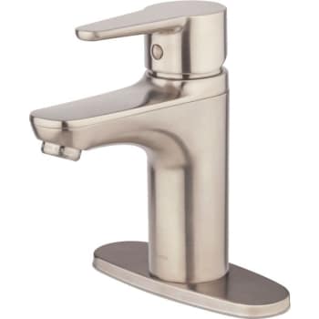 Pfister® Pfirst Modern Single Handle Bathroom Faucet Nickel, Push & Seal Drain