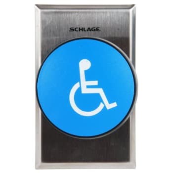 Image for Schlage 620 Series Heavy-Duty Pushbutton 2-3/4" Button Handicapped Symbol Blue from HD Supply