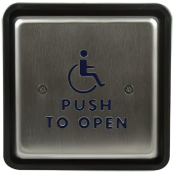 Image for Bea 10pbs451 Push Plate 4-1/2" Square "push To Open" Text And Handicap Logo from HD Supply