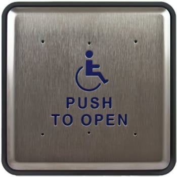 Image for Bea 10pbs61 Push Plate 6" Square "Push To Open" Text And Handicap Logo from HD Supply