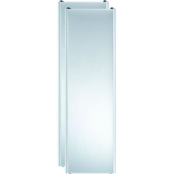 96" x 80" White Framed Mirror Door