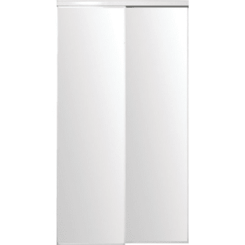 60" x 80" White Framed Mirror Wardrobe Door, 230 Series