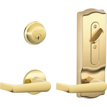 Image for Schlage® Rs 210 Series Interconnected Lock, 2.375/2.75" Backset, Grade 2, Bright Brass from HD Supply