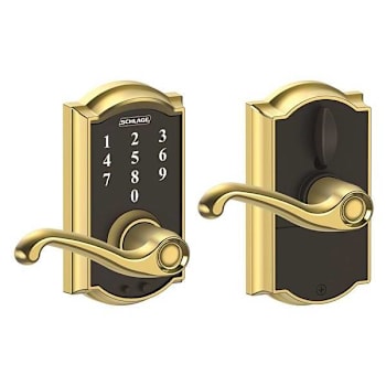 Image for Schlage Camelot Style Touch Entry Flair Lever With Flex-Lock, Brass from HD Supply