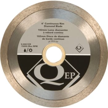 QEP Model 6-4001CR, 4 Continuous Rim Diamond Tile Saw Blade for Wet/Dry Cutting