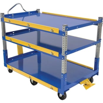 Image for Vestil Blue Adjustable Ergo Cart 36 x 60" With Glass-Filled Nylon Wheels from HD Supply