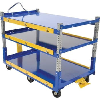 Image for Vestil Blue Adjustable Ergo Cart 36 x 60" With Molded Rubber Wheels from HD Supply