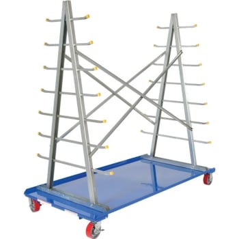 Image for Vestil Blue A-Frame Cart 36 x 72" With Storage Rack from HD Supply
