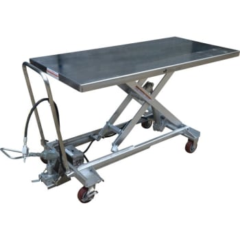 Image for Vestil Silver Hydraulic Steel Cart 31.5 x 79" from HD Supply