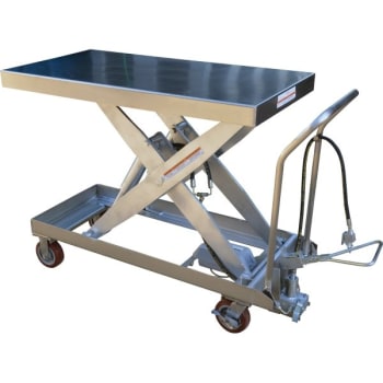 Image for Vestil Silver Hydraulic Steel Cart Partial Stainless Steel 20 x 39.5" from HD Supply