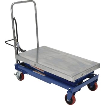 Image for Vestil Blue Hydraulic Steel Cart 20 x 35.5" from HD Supply