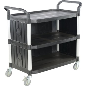 Image for Vestil Black 3-Shelf Commercial Cart 43 x 20" With Panels from HD Supply