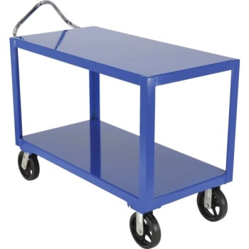 Vestil Blue Handle Cart 24 X 48" With Rubber Casters