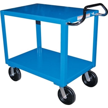Image for Vestil Blue 2-Shelf Heavy-Duty Ergo Handle Cart 34 x 60" from HD Supply