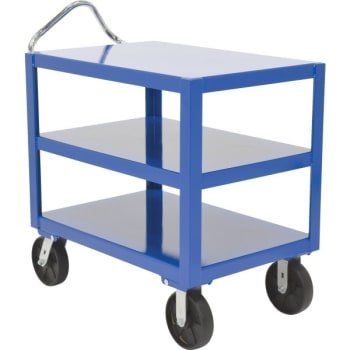 Image for Vestil Blue 3-Shelf Ergo Handle Extra Heavy-Duty Steel Cart 24 x 36" from HD Supply