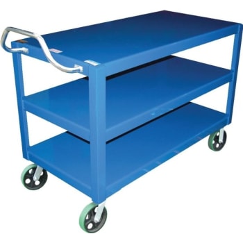 Vestil Blue 3-Shelf Ergo Handle Extra Heavy-Duty Steel Cart 24 x 48"