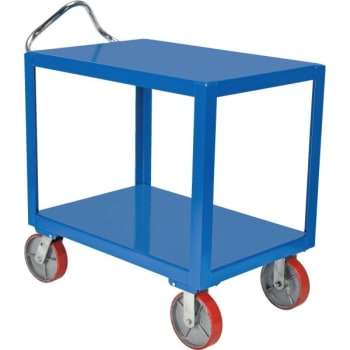 Image for Vestil Blue Heavy-Duty Ergo Handle Cart 24 x 36" With Casters from HD Supply